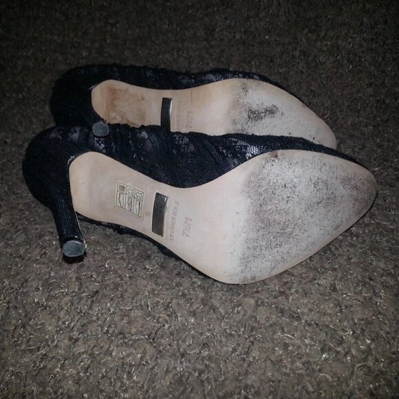 BADGLEY MISCHKA-BRYNN-Black Lace and Nude Pumps-Size 7.5M-Excellent - Picture 7 of 8